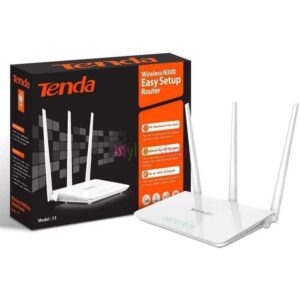 Tenda F3 Routeur WiFi N300, Routeur sans Fil jusqu'à 300 Mbps en 2,4 GHz, Point d'accès WiFi avec 3 * 5dBi Antennes